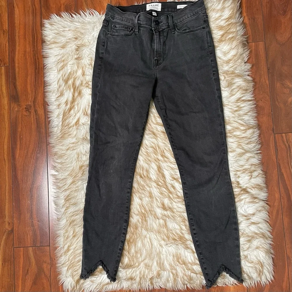 Frame Le Skinny de-Jeanne double triangle raw hem crop - Picture 5 of 11